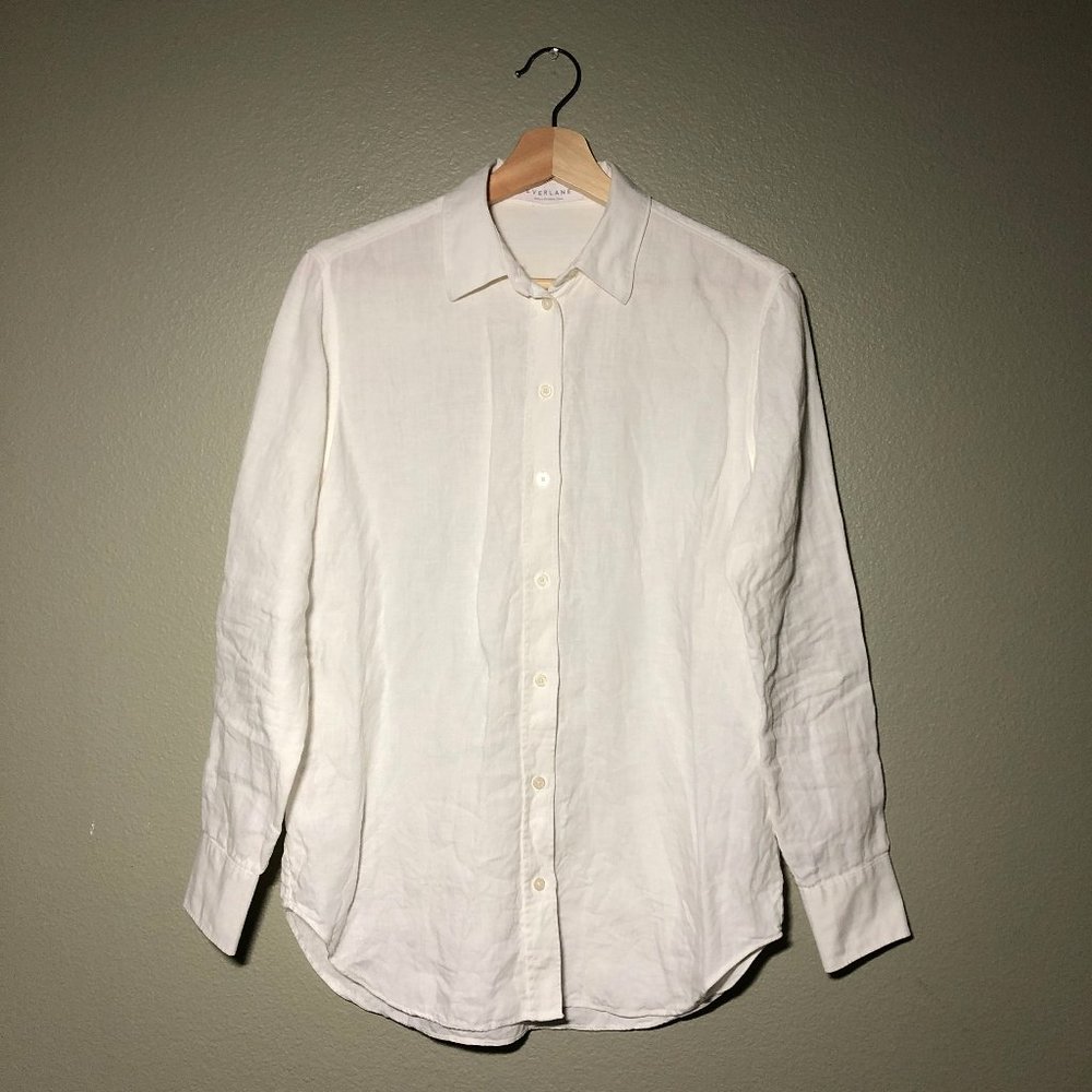 Everlane White Button-Down Linen Shirt